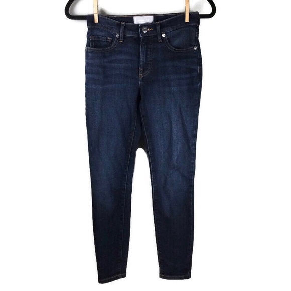 Everlane The Mid-Rise Skinny Ankle Dark Indigo Jeans Size 26 - Picture 2 of 9